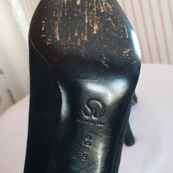 St. John Black Ankle Boots with Gold Accent - Picture 7 of 15